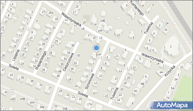 Wrocław, Szronowa, 3, mapa Wrocławia