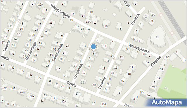 Wrocław, Szronowa, 6, mapa Wrocławia