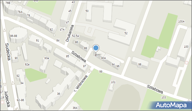 Wrocław, Sztabowa, 90, mapa Wrocławia
