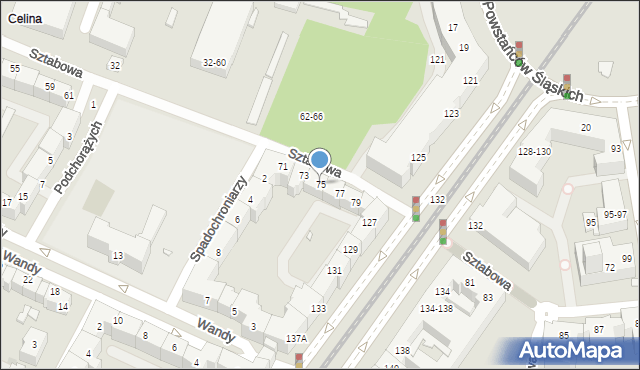 Wrocław, Sztabowa, 75, mapa Wrocławia