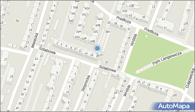 Wrocław, Sztabowa, 18, mapa Wrocławia