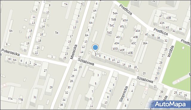 Wrocław, Sztabowa, 2, mapa Wrocławia