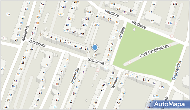 Wrocław, Sztabowa, 20, mapa Wrocławia