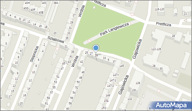 Wrocław, Sztabowa, 29, mapa Wrocławia