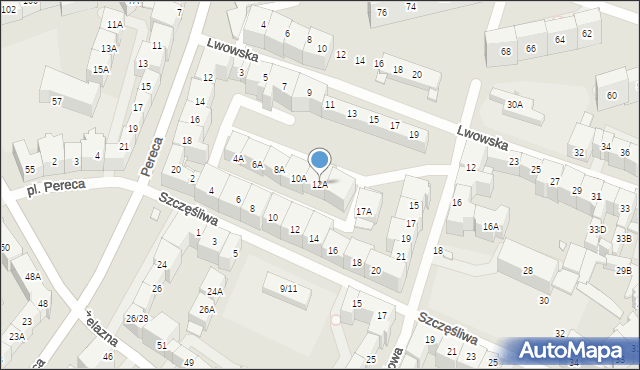 Wrocław, Szczęśliwa, 12A, mapa Wrocławia