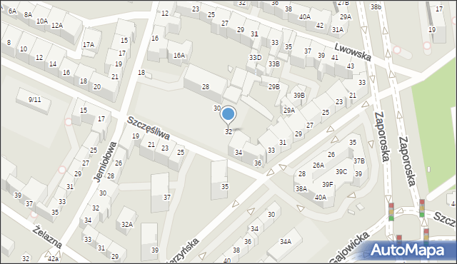 Wrocław, Szczęśliwa, 32, mapa Wrocławia