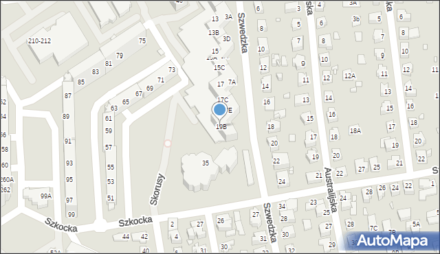 Wrocław, Szwedzka, 19B, mapa Wrocławia