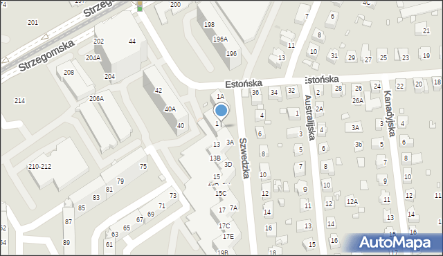 Wrocław, Szwedzka, 1C, mapa Wrocławia