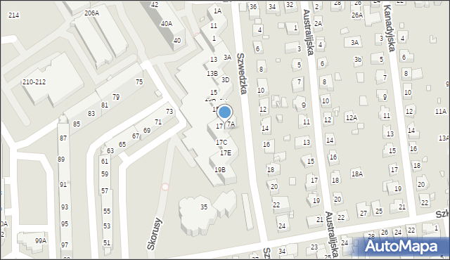 Wrocław, Szwedzka, 7B, mapa Wrocławia