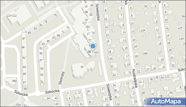 Wrocław, Szwedzka, 9B, mapa Wrocławia