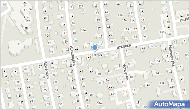 Wrocław, Szkocka, 26, mapa Wrocławia