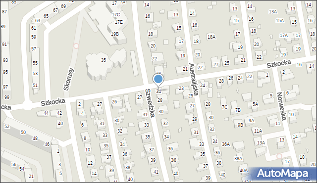 Wrocław, Szkocka, 34, mapa Wrocławia