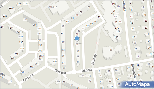 Wrocław, Szkocka, 57, mapa Wrocławia