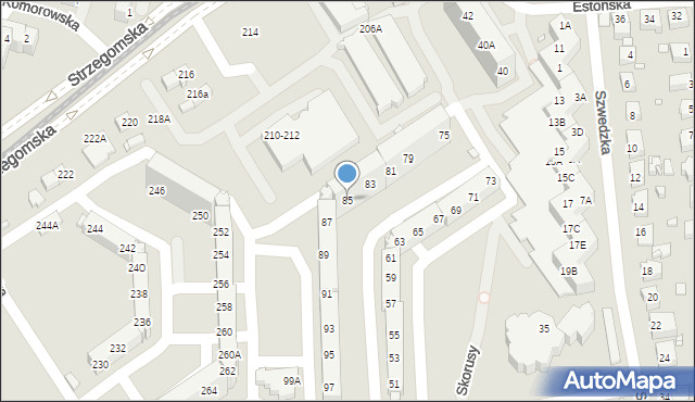 Wrocław, Szkocka, 85, mapa Wrocławia