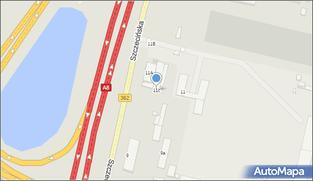 Wrocław, Szczecińska, 11c, mapa Wrocławia