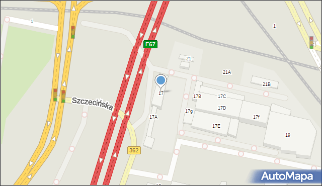 Wrocław, Szczecińska, 17, mapa Wrocławia