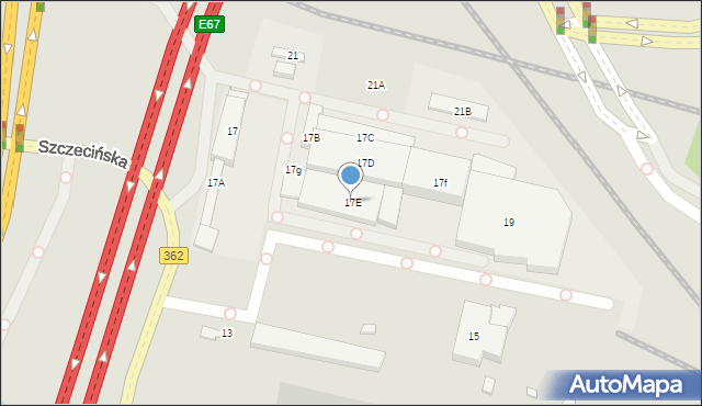 Wrocław, Szczecińska, 17E, mapa Wrocławia