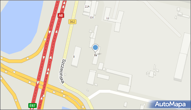 Wrocław, Szczecińska, 9a, mapa Wrocławia