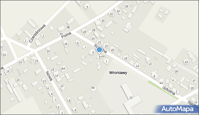 Wroniawy, Szkolna, 3, mapa Wroniawy