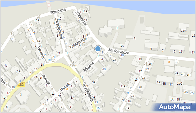 Wronki, Szkolna, 1, mapa Wronki
