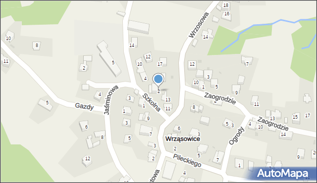 Wrząsowice, Szkolna, 2, mapa Wrząsowice