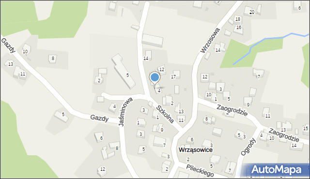 Wrząsowice, Szkolna, 6, mapa Wrząsowice