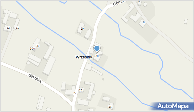 Wrzesiny, Szkolna, 28, mapa Wrzesiny