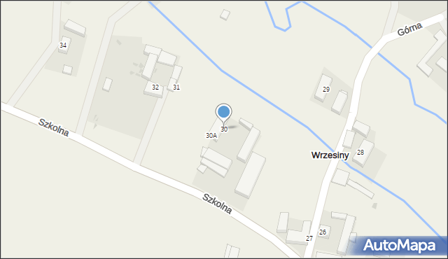 Wrzesiny, Szkolna, 30, mapa Wrzesiny