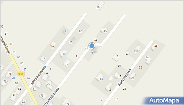 Wyględy, Szmaragdowa, 6, mapa Wyględy