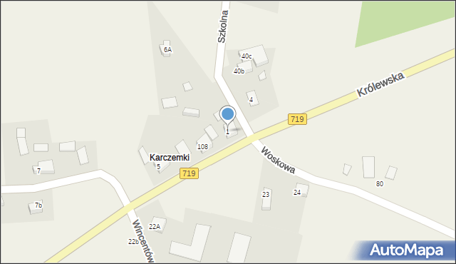 Wygoda, Szkolna, 1, mapa Wygoda