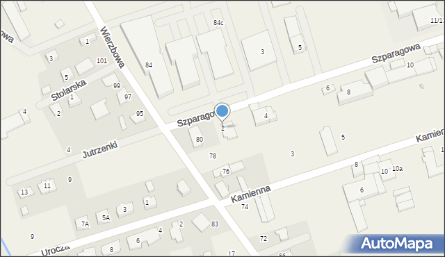 Wysogotowo, Szparagowa, 2, mapa Wysogotowo