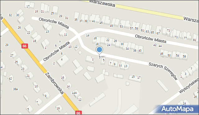 Wysokie Mazowieckie, Szarych Szeregów, 3, mapa Wysokie Mazowieckie