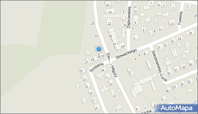 Wysokie Mazowieckie, Szopena, 31, mapa Wysokie Mazowieckie