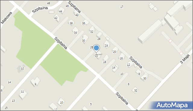 Wyszków, Szpitalna, 22, mapa Wyszków