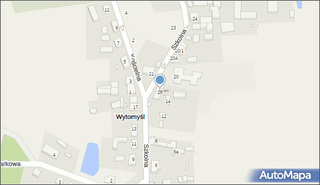 Wytomyśl, Szkolna, 16, mapa Wytomyśl