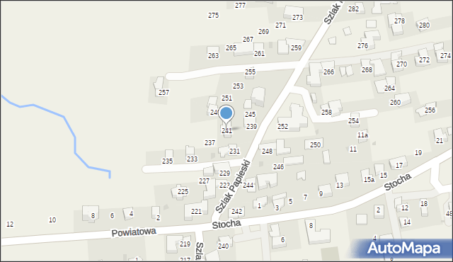 Ząb, Szlak Papieski, 241, mapa Ząb