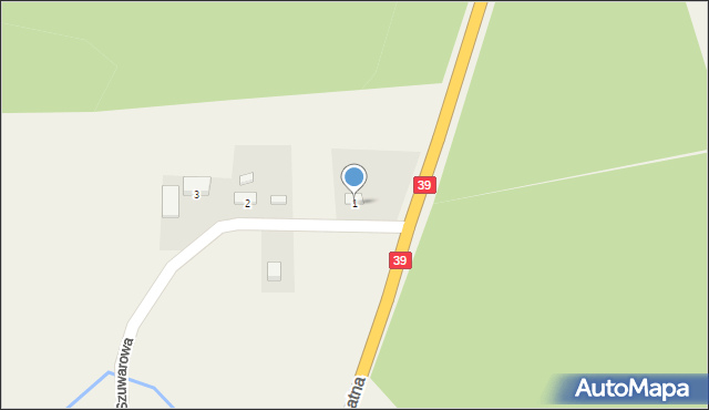Żaba, Szuwarowa, 1, mapa Żaba