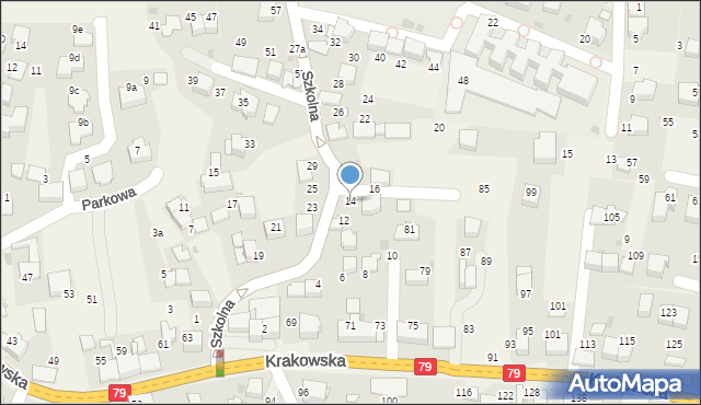Zabierzów, Szkolna, 14, mapa Zabierzów