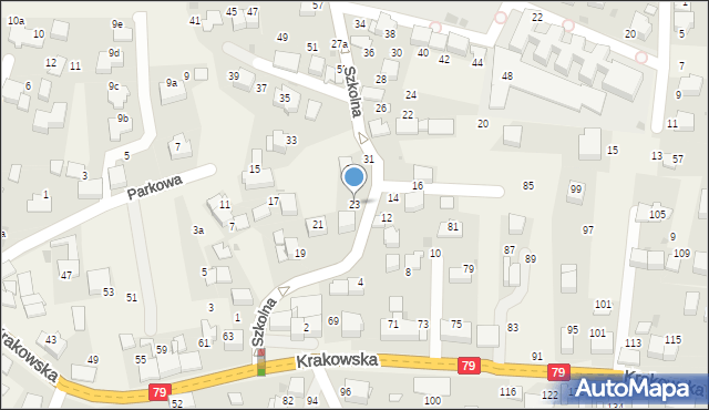 Zabierzów, Szkolna, 23, mapa Zabierzów