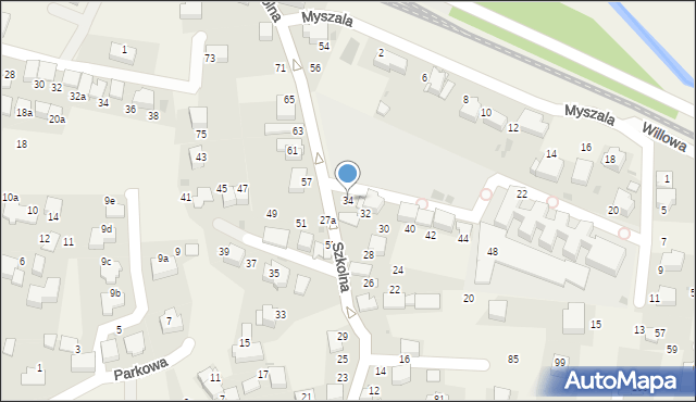 Zabierzów, Szkolna, 34, mapa Zabierzów