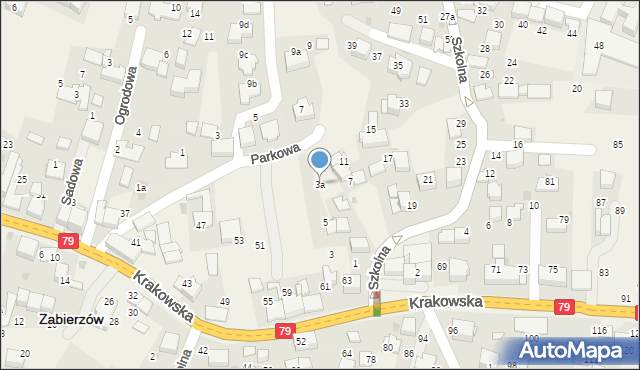 Zabierzów, Szkolna, 3a, mapa Zabierzów