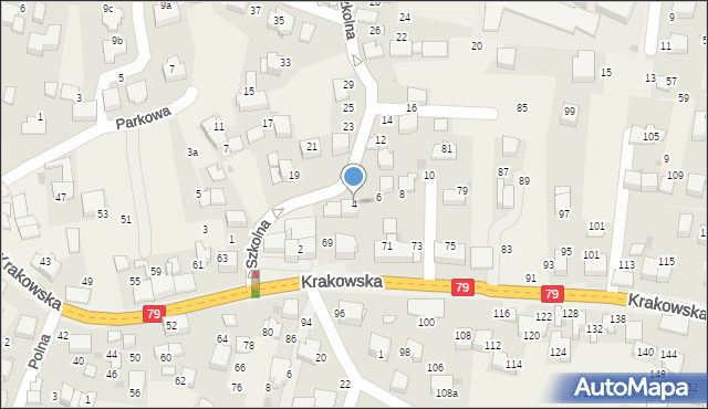 Zabierzów, Szkolna, 4, mapa Zabierzów