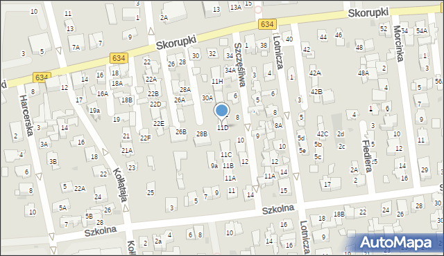 Ząbki, Szkolna, 11D, mapa Ząbki