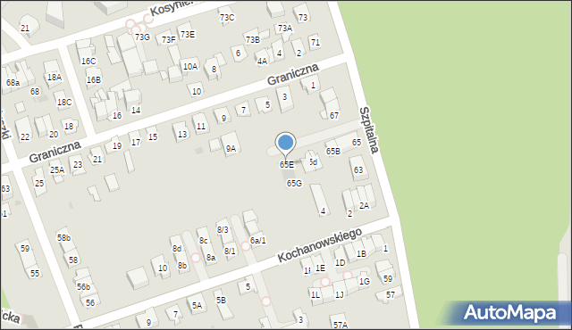 Ząbki, Szpitalna, 65E, mapa Ząbki