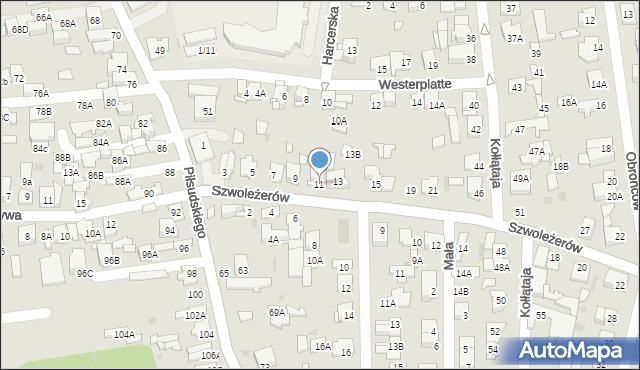 Ząbki, Szwoleżerów, 11, mapa Ząbki