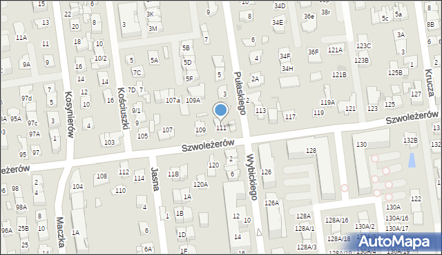 Ząbki, Szwoleżerów, 111, mapa Ząbki