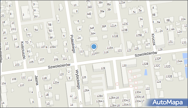 Ząbki, Szwoleżerów, 117, mapa Ząbki