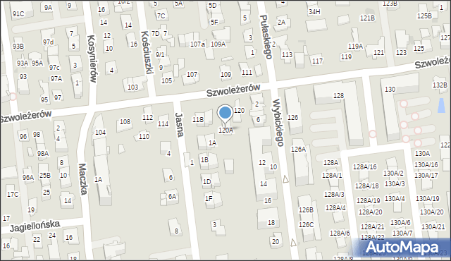 Ząbki, Szwoleżerów, 120A, mapa Ząbki