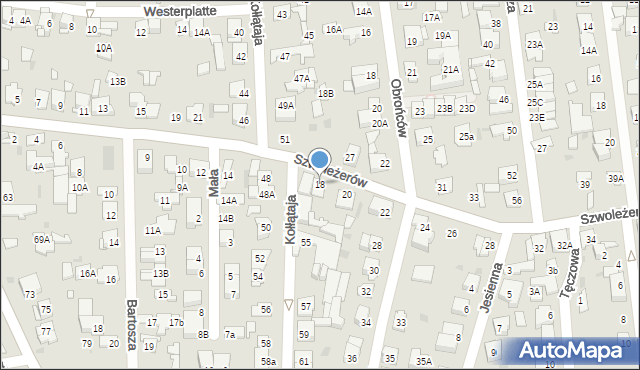 Ząbki, Szwoleżerów, 18, mapa Ząbki