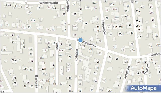 Ząbki, Szwoleżerów, 18a, mapa Ząbki